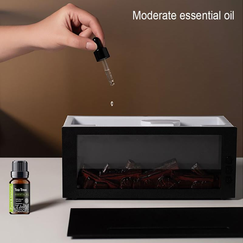 Colorful Flame LED Aroma Diffuser & Humidifier with Remote Control - Mini Cool Mist Maker for Essential Oils & Purification