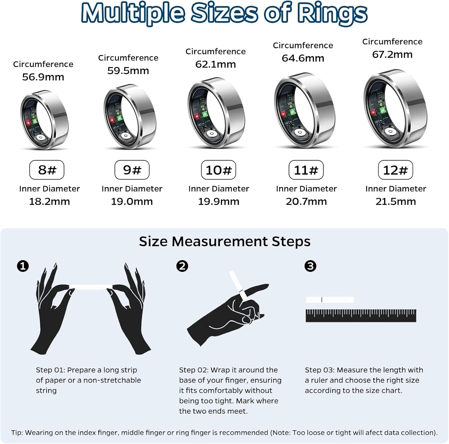 Revolutionary Sleep Tracker Ring - Waterproof Fitness Companion with Heart Rate Monitoring, Air Gesture Control, and 7-Day Battery Life for iOS and Android