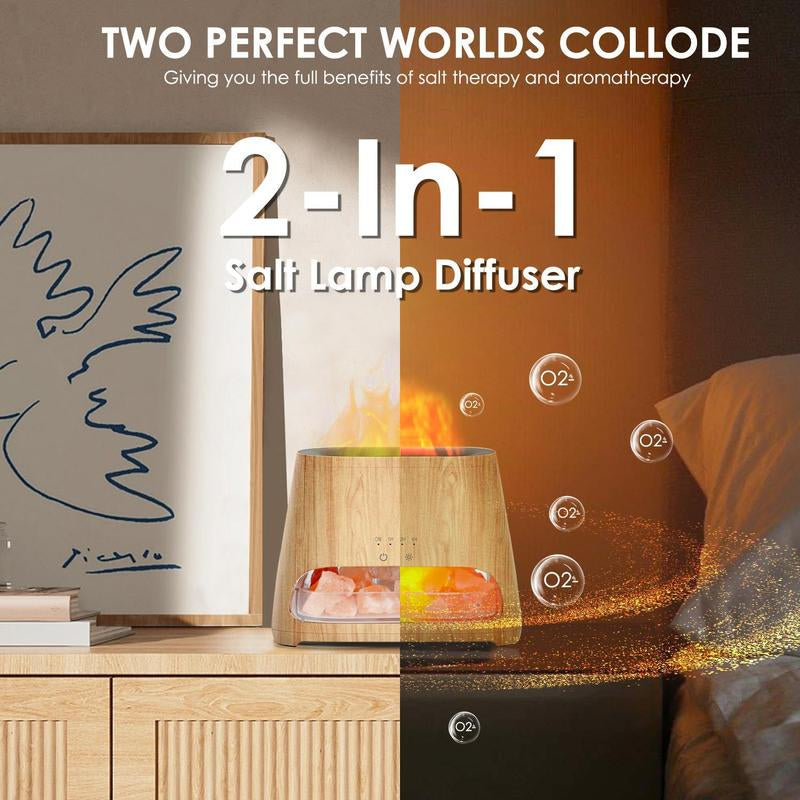Transform Your Space with the SALKING 2-in-1 Himalayan Salt Lamp Diffuser & Cool Mist Humidifier - Experience Aromatherapy and Himalayan Salt Therapy in One Stylish Device!