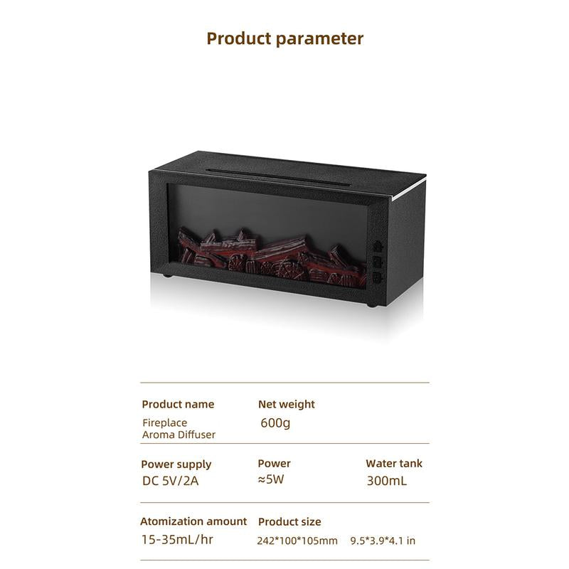 Colorful Flame LED Aroma Diffuser & Humidifier with Remote Control - Mini Cool Mist Maker for Essential Oils & Purification