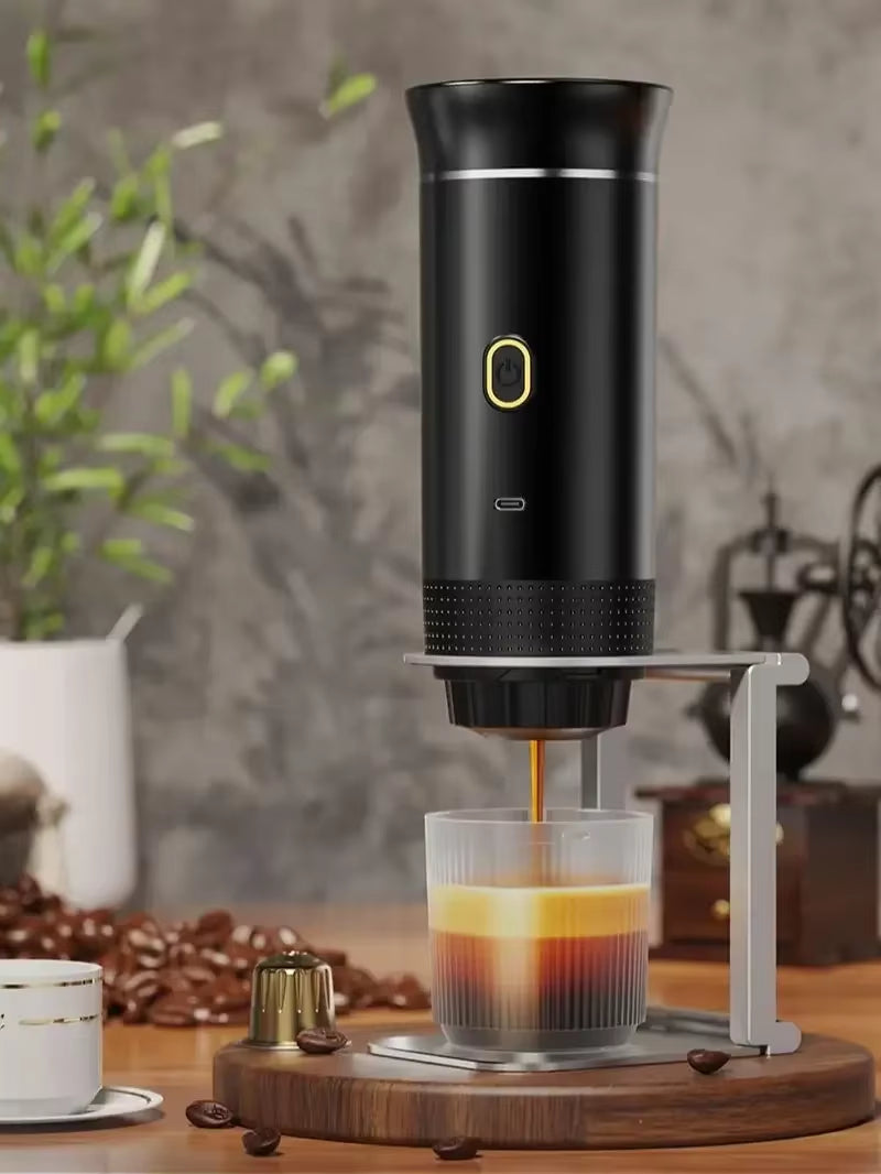 Experience Barista-Quality Coffee Anywhere with the Wireless Electric Portable Espresso Coffee Machine - Your 3-in-1 Coffee Maker for Home, Car, and Camping!