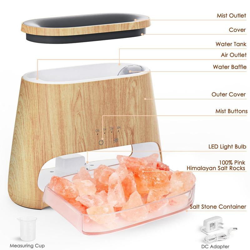 Transform Your Space with the SALKING 2-in-1 Himalayan Salt Lamp Diffuser & Cool Mist Humidifier - Experience Aromatherapy and Himalayan Salt Therapy in One Stylish Device!