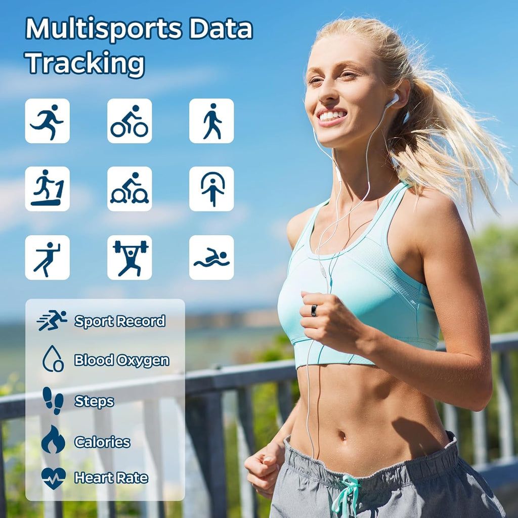 Revolutionary Sleep Tracker Ring - Waterproof Fitness Companion with Heart Rate Monitoring, Air Gesture Control, and 7-Day Battery Life for iOS and Android